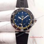 Swiss ETA2836 Best Oris Watch - Aquis Replica Watch SS Blue Dial Rubber Band
